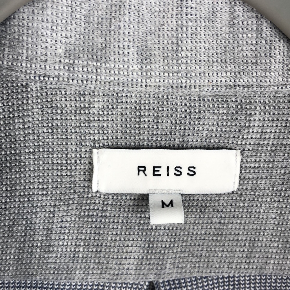 Reiss Men's Gray Button-Up Knit Shirt Jacket - Picture 5 of 8